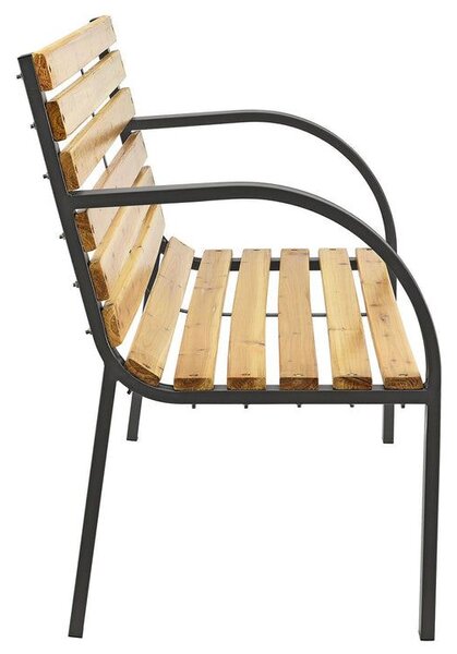 Záhradná lavička 120 cm, drevo/oceľ, 2-miestna