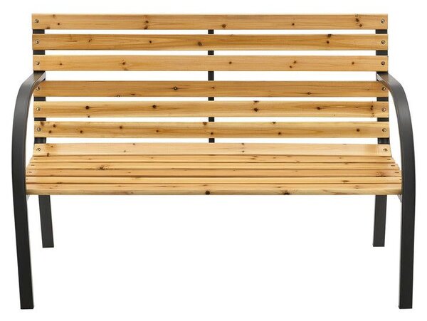 Záhradná lavička 120 cm, drevo/oceľ, 2-miestna