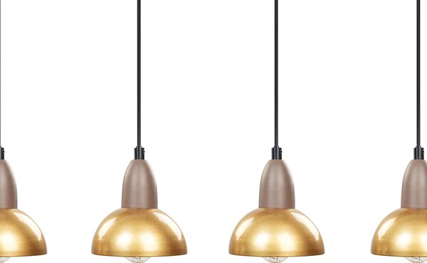 Závesná lampa mosadzná kovová železná základňa 4 tienidlá svetlá doplnky osvetlenie obývacia izba jedáleň