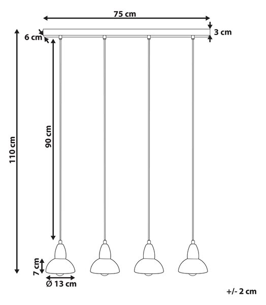 Závesná lampa mosadzná kovová železná základňa 4 tienidlá svetlá doplnky osvetlenie obývacia izba jedáleň