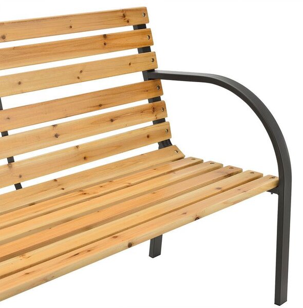 Záhradná lavička 120 cm, drevo/oceľ, 2-miestna