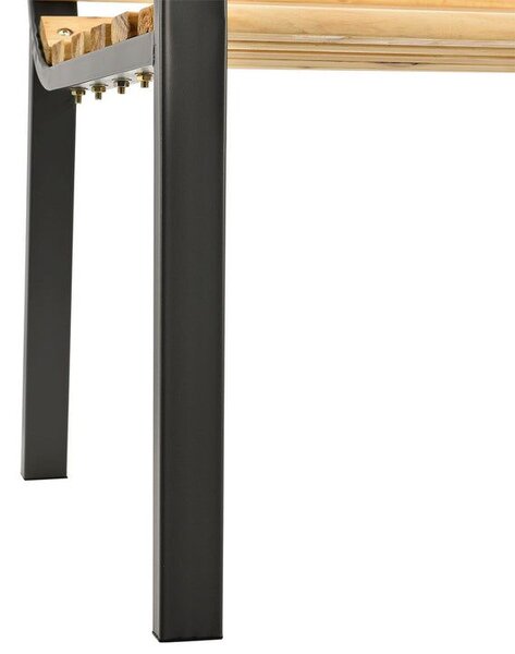 Záhradná lavička 120 cm, drevo/oceľ, 2-miestna