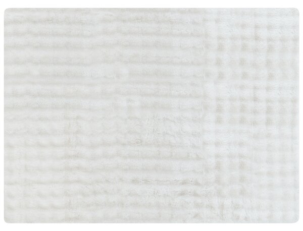 Prikrývka na posteľ biela mäkká umelá kožušina 150 x 200 cm huňatá deka spálňa