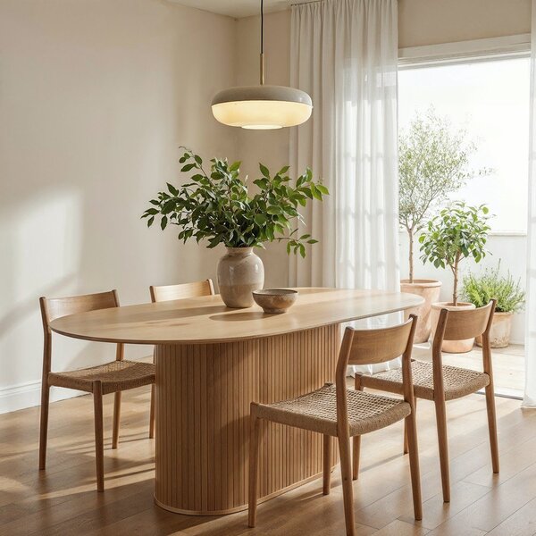 Jedálenský stôl s doskou v dubovom dekore 95x180 cm Nola – Unique Furniture