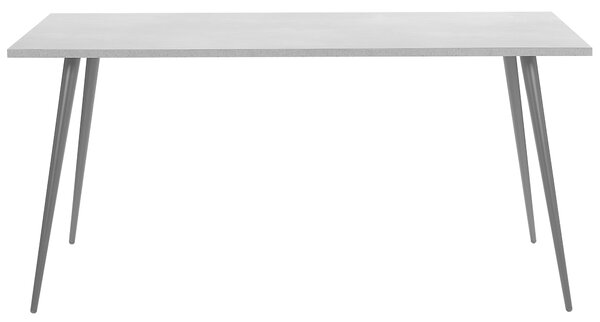 Jedálenský stôl sivý betónový efekt čierne kovové nohy 160 x 80 cm obdĺžnikový tvar pre 6 osôb moderný glamour štýl kuchyňa jedáleň