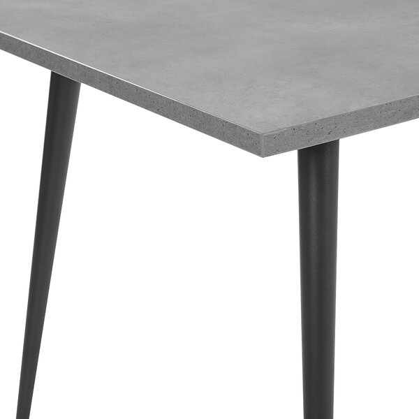Jedálenský stôl sivý betónový efekt čierne kovové nohy 160 x 80 cm obdĺžnikový tvar pre 6 osôb moderný glamour štýl kuchyňa jedáleň