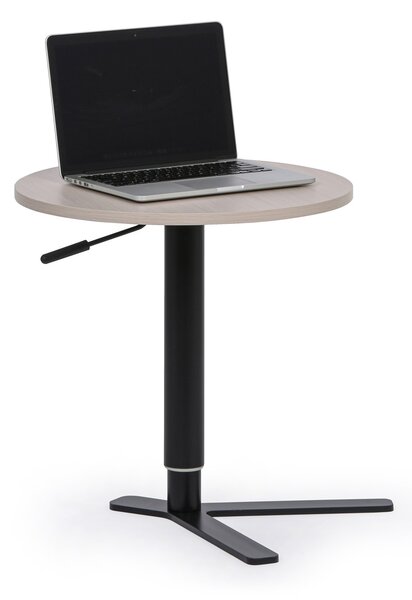 Odkladací stolík, výškovo nastaviteľný, 51-77 x 50 cm, dub biely