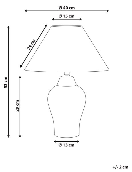 Stolná lampa biela modrá porcelánový podstavec ľanové tienidlo kvetinový vzor osvetlenie obývacia izba spálňa