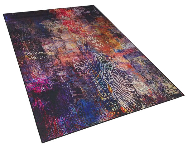 Koberec viacfarebný polyester 160 x 230 cm abstraktný vzor gumená spodná časť obývacia izba spálňa