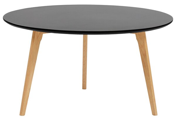 Konferenčný stolík čierny ø 80 cm vyrobený z MDF a okrúhleho dreva moderný dizajn