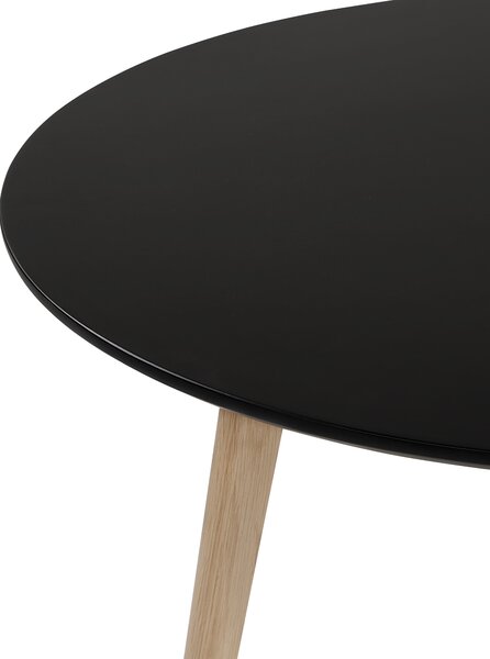Konferenčný stolík čierny ø 80 cm vyrobený z MDF a okrúhleho dreva moderný dizajn