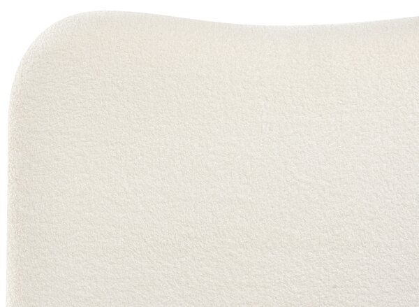 Posteľ s úložným priestorom krémová biela buklé čalúnenie 90 x 200 cm minimalistický moderný dizajn spálňa