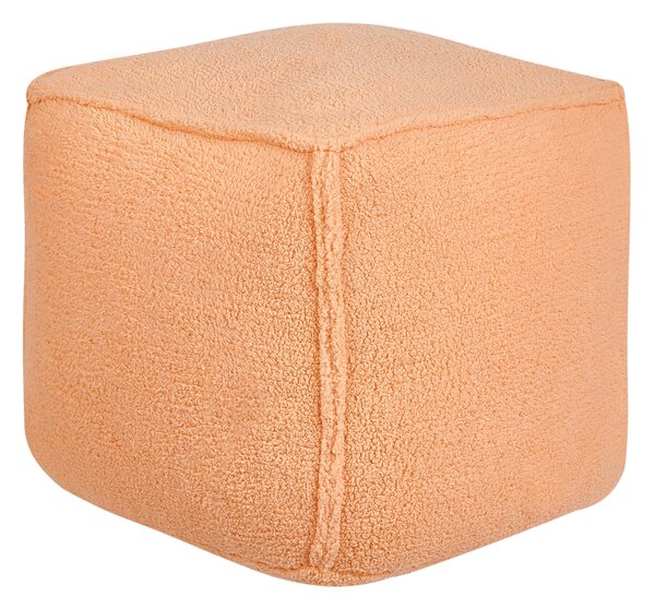 Puf oranžový polyester 40 x 40 x 40 cm štvorcový tvar bez vzoru jednofarebná taburetka podnožka moderný štýl obývačka spálňa