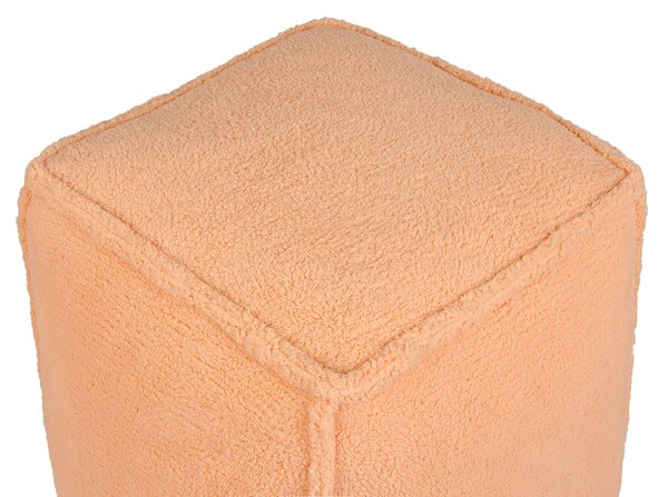 Puf oranžový polyester 40 x 40 x 40 cm štvorcový tvar bez vzoru jednofarebná taburetka podnožka moderný štýl obývačka spálňa