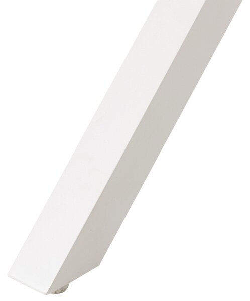 Rozkladací záhradný jedálenský stôl biela svetlé drevo hliník 184/242 x 76 cm moderný štýl záhrada exteriér