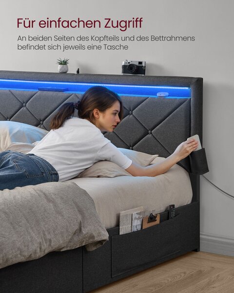 Manželská postel s LED osvetlením RMB828G02