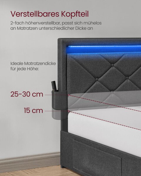 Manželská postel s LED osvetlením RMB828G02