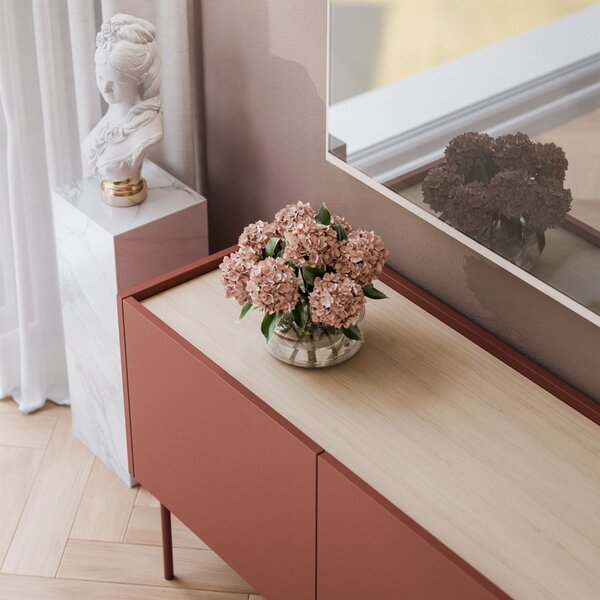 TV STOLÍK LUCCA CERAMIC RED / DUB LINEA 144 cm