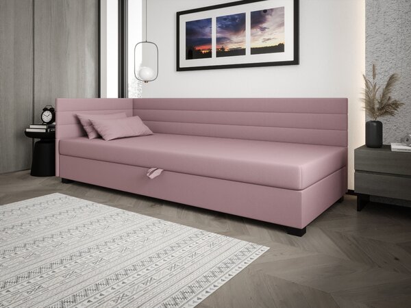Čalúnená posteľ 80x195 KASANDRA PLUS 1 s úložným priestorom - ružová