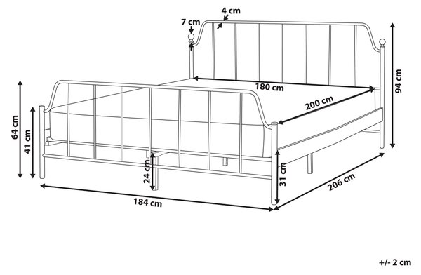 Posteľ čierna kovová 180 x 200 cm posteľný rám drevený lamelový rošt z topoľového dreva industriálna minimalistická spálňa