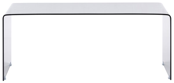 Konferenčný stolík čierny priehľadné tvrdené sklo 100 x 50 cm minimalistický obdĺžnikový moderný