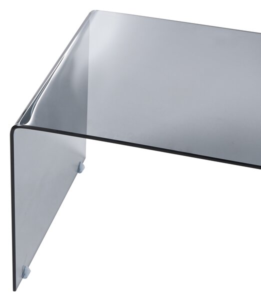 Konferenčný stolík čierny priehľadné tvrdené sklo 100 x 50 cm minimalistický obdĺžnikový moderný
