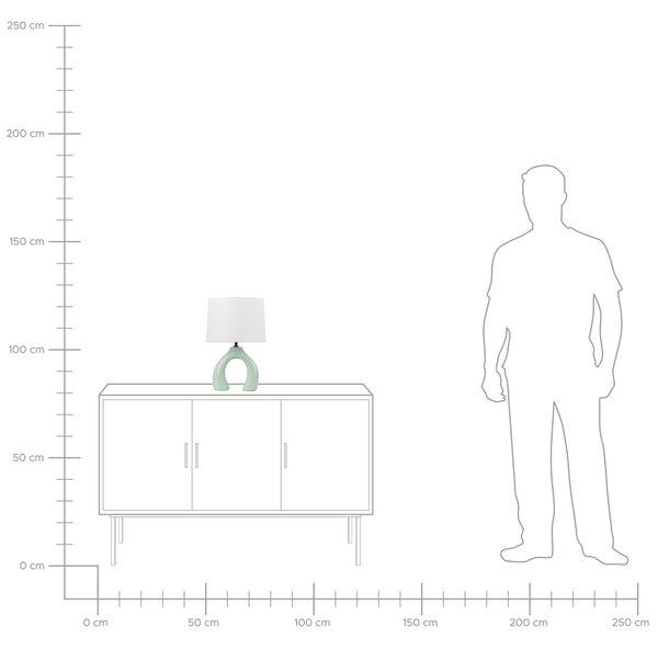 Stolná lampa zelený keramický podstavec biele tienidlo bavlna polyester minimalistický dizajn
