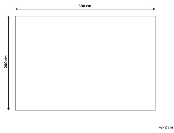 Shaggy koberec s vysokým vlasom čierno-biely polyesterový 200 x 300 cm obdĺžnikový jednofarebný