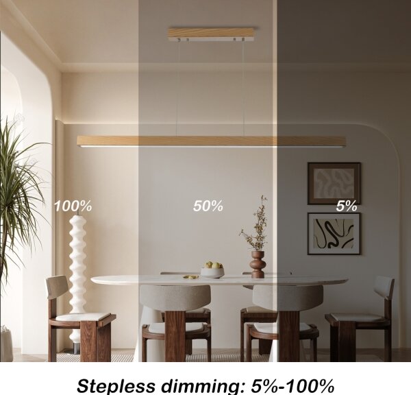Brilagi -LED Stmievateľný luster na lanku OAK SMART LED/30W/230V Wi-Fi Tuya dub+diaľkový ovládač