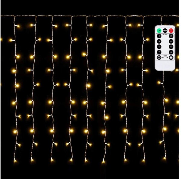 Aigostar - LED vonkajšia vianočná svetelná reťaz 150xLED/6W/230V/8 funkcií 1,5x1m IP44 teplá biela+DO