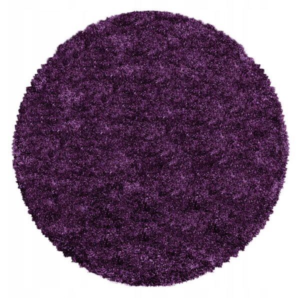 Ayyildiz , Kusový koberec Fluffy Shaggy 3500 lila kruh, 120x120 (priemer) kruh, fialová, obývacia izba