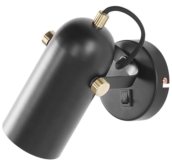Nástenná lampa čierna kovová 17 cm nastaviteľné bodové svietidlo industriálny dizajn