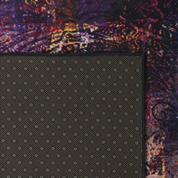 Koberec viacfarebný polyester 140 x 200 cm abstraktný vzor gumená spodná časť obývacia izba spálňa