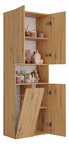 TP Living Kúpeľňová skrinka s košom na bielizeň NEL ART II dub artisan