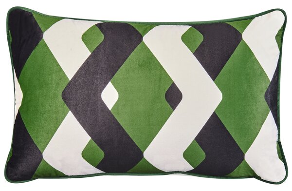 Sada 2 vonkajších dekoratívnych vankúšov viacfarebná polyester 30 x 50 cm geometrický vzor záhradné doplnky