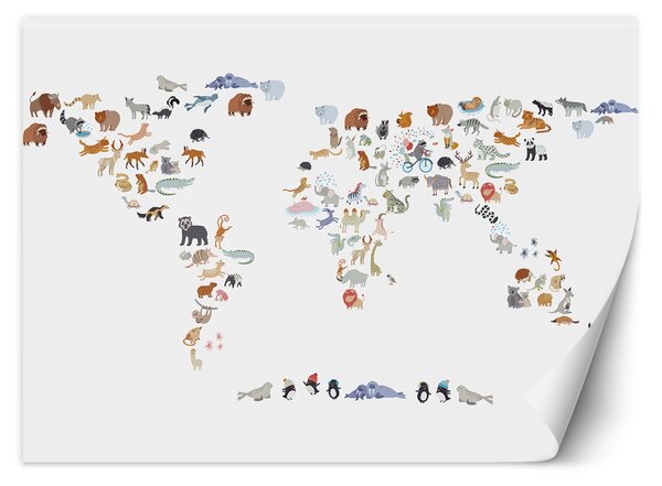 Gario Fototapeta Mapa zvieratiek Materiál: Vliesová, Veľkosť: 100 x 70 cm