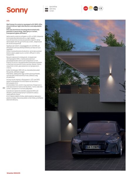Redo 90636 - LED Vonkajšie svietidlo SONNY 2xLED/5W/230V 2200/4000K IP54 antracit