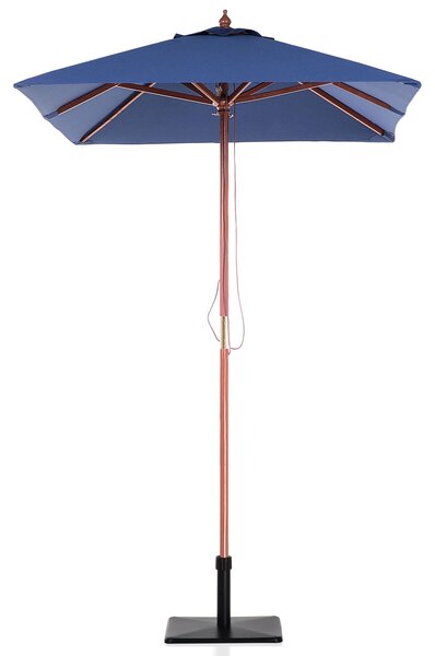 Záhradný slnečník modrý látkový brezové drevo 244 cm odolný voči poveternostným vplyvom