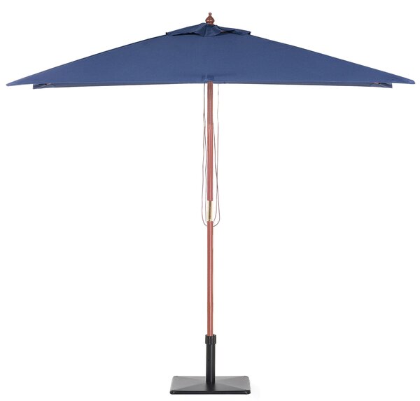 Záhradný slnečník modrý látkový brezové drevo 244 cm odolný voči poveternostným vplyvom