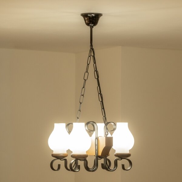 Brilagi - Luster na reťazi QUEEN 4xE14/40W/230V buk/orech