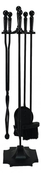 Krbové náradie so stojanom, čierne kovové, 80cm - 205BL