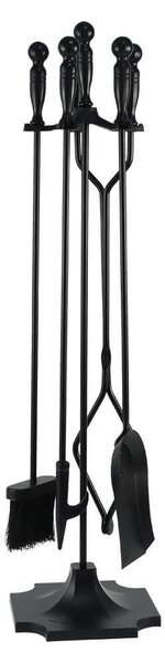 Krbové náradie so stojanom, čierne kovové, 80cm - 205BL