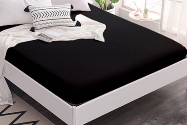AKCIA! Jersey prestieradlo EKONOM 90x200 cm čierné