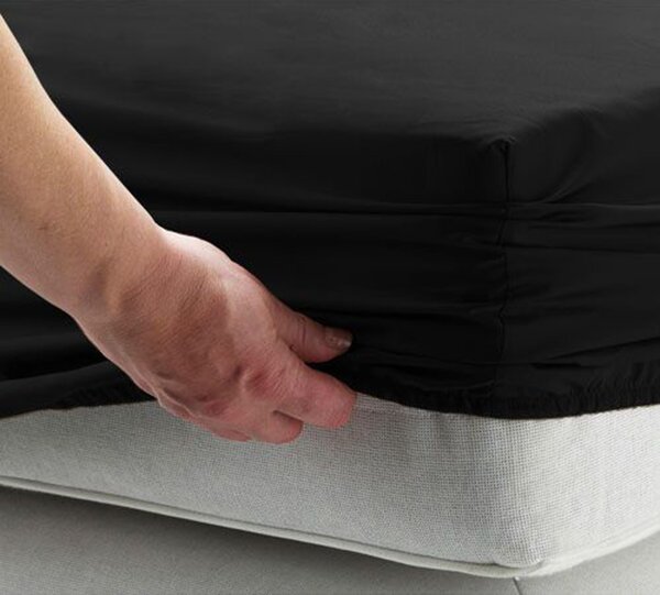 AKCIA! Jersey prestieradlo EKONOM 90x200 cm čierné