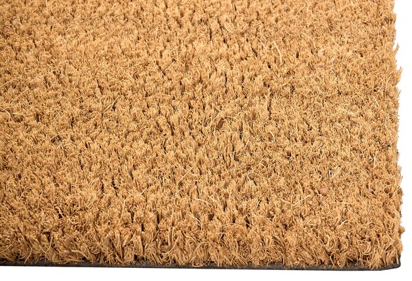 Rohožka prírodná prírodné kokosové vlákno 60 x 90 cm PVC povlak protišmyková jednofarebná rohož s nápisom do interiéru moderná