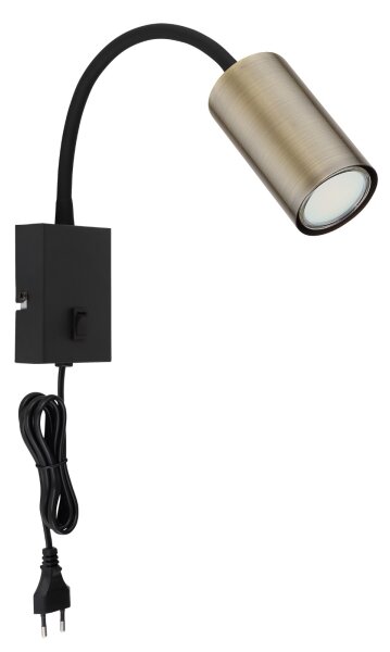 Globo 57911WM - Flexibilná nástenná lampa ROBBY 1xGU10/25W/230V čierna/mosadz