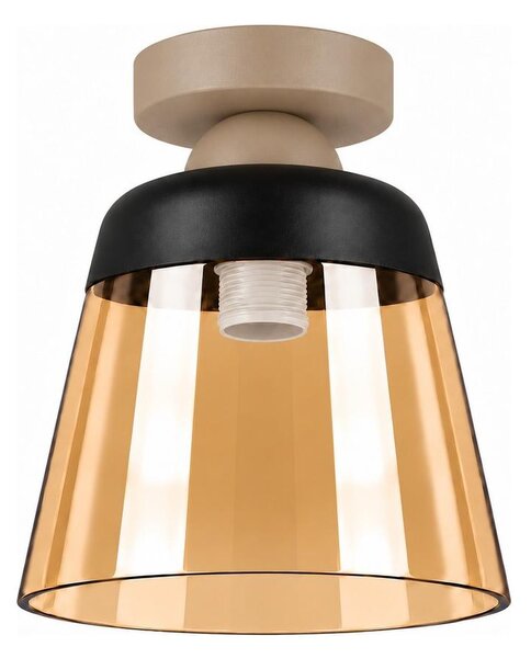 BRILAGI-LED Stropné svietidlo R GLASS 1xE27/60W/230V pr.15,5cm béžová/dymová béžová