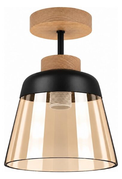 BRILAGI-LED Prisadený luster R GLASS 1xE27/60W/230V pr. 15,5cm dub/dymová béžová