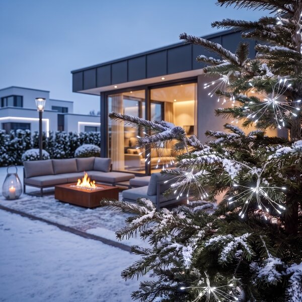 BRILAGI - LED vonkajší vianočný reťaz 300xLED 7m IP44 studená biela ohnostroj