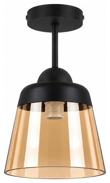 BRILAGI-LED Prisadený luster R GLASS 1xE27/60W/230V pr. 15,5cm čierna/dýmovo béžová